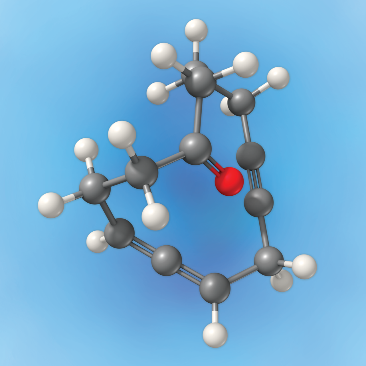 Ball and stick representation of a molecule